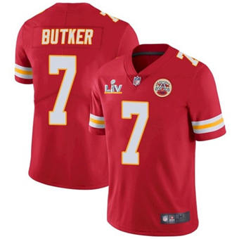 Super Bowl LV 2021 Men Kansas City Chiefs #7 Harrison Butker Red Limited Jersey